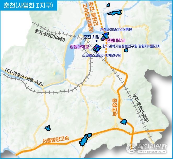 강원연구개발특구 위치도(춘천 사업화 I 지구)