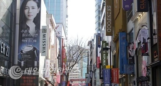 사진 : 서울 중구에 위치한 명동의 한거리